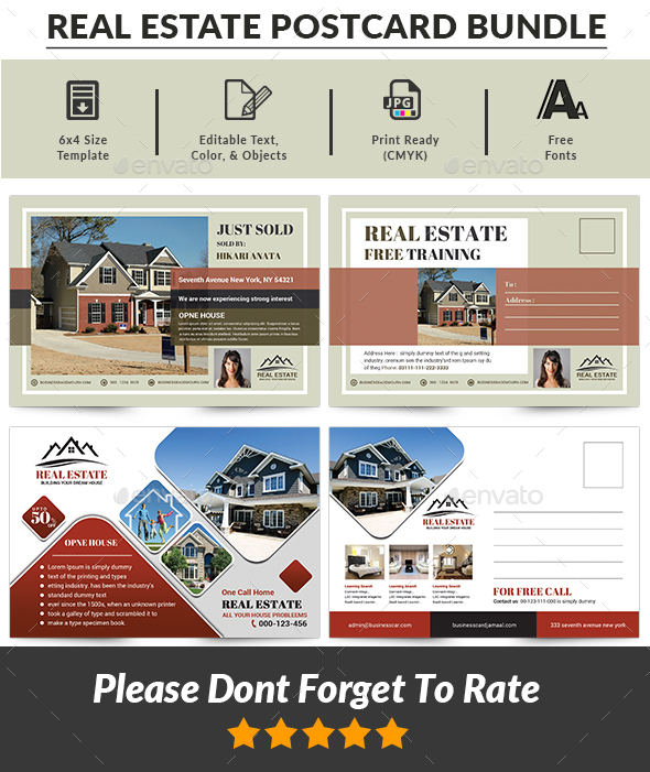 Real Estate Postcard Bundle - Cards & Invites Print Templates