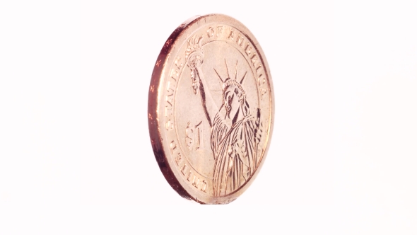 American Gold One Dollar Coin Rotating