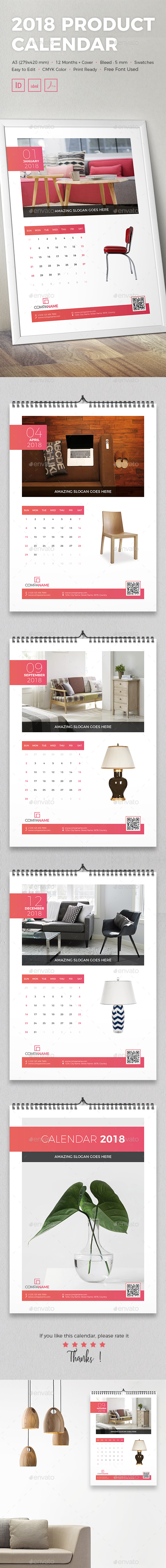 2018 Product Calendar - Calendars Stationery