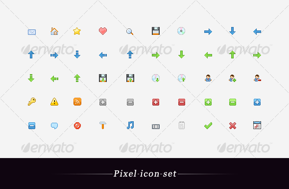 Pixel icon set