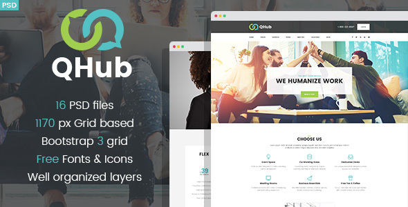 ThemeForest QHub 妊oworking And Office Space PSD template 21119460 ThemeForest QHub 妊oworking And Office Space PSD template 21119460