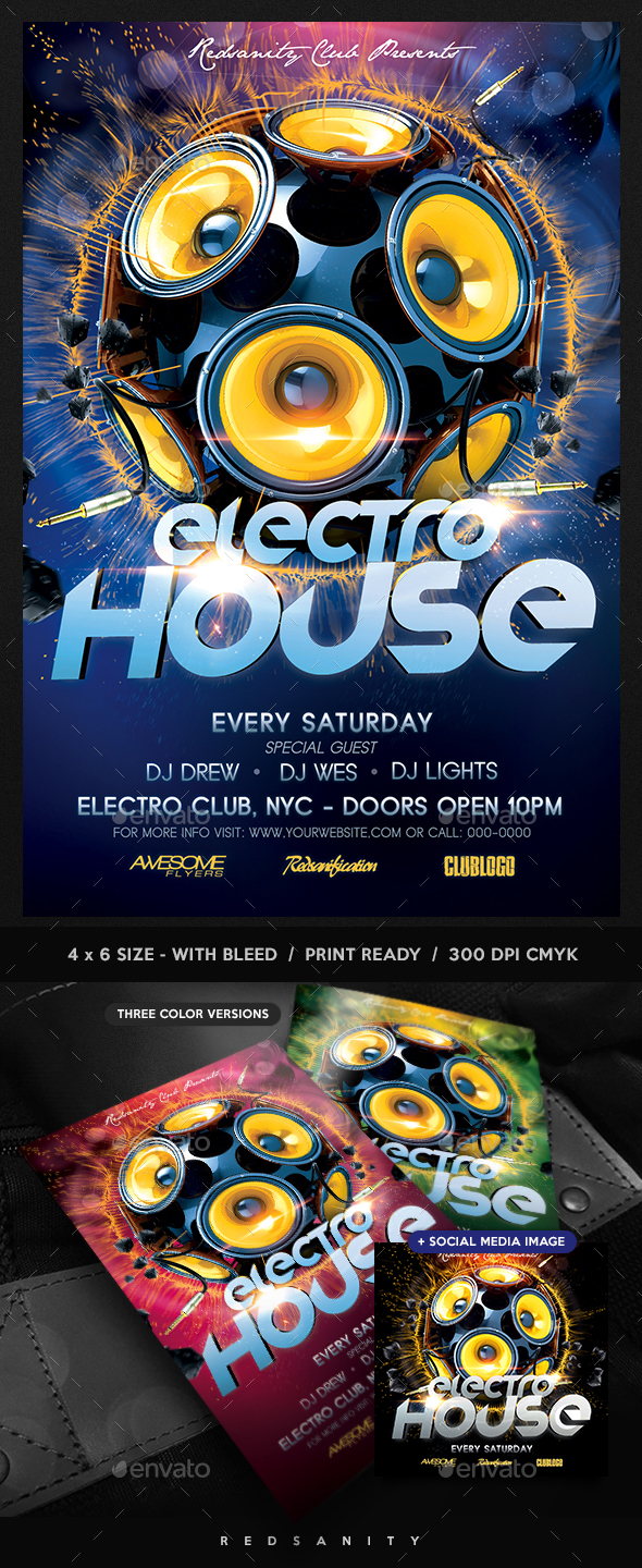 Electro House Flyer - Clubs & Parties Events