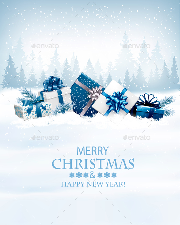 Christmas Holiday Background and Presents - Christmas Seasons/Holidays