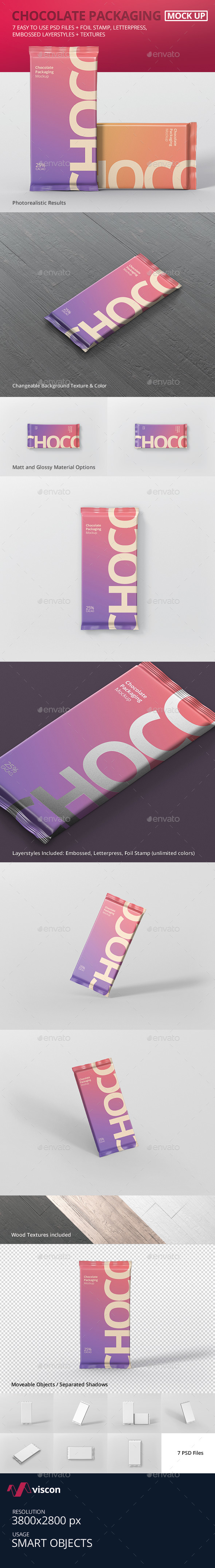 Foil Chocolate Packaging Mockup - Food and Drink Packaging