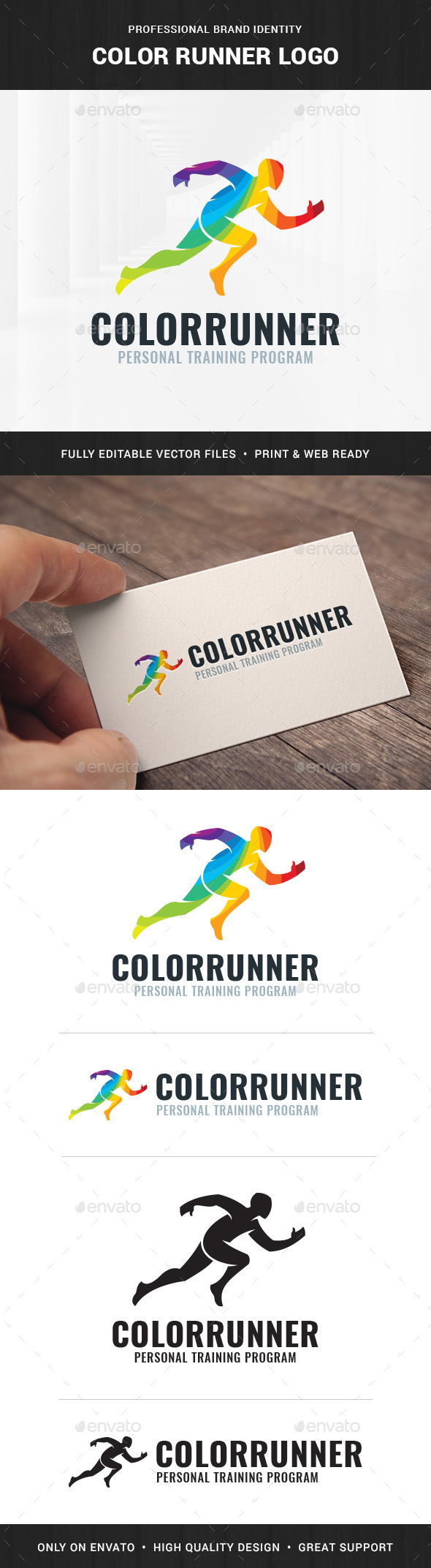 Color Runner Logo Template - Humans Logo Templates