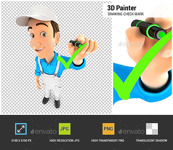 GraphicRiver 3D Painter Drawing Positive Check Mark 21120655 GraphicRiver 3D Painter Drawing Positive Check Mark 21120655