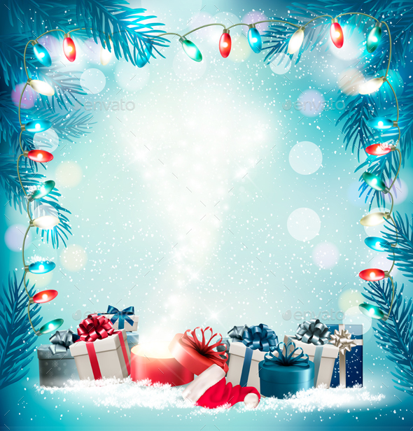 Christmas Holiday Background and Presents - Christmas Seasons/Holidays