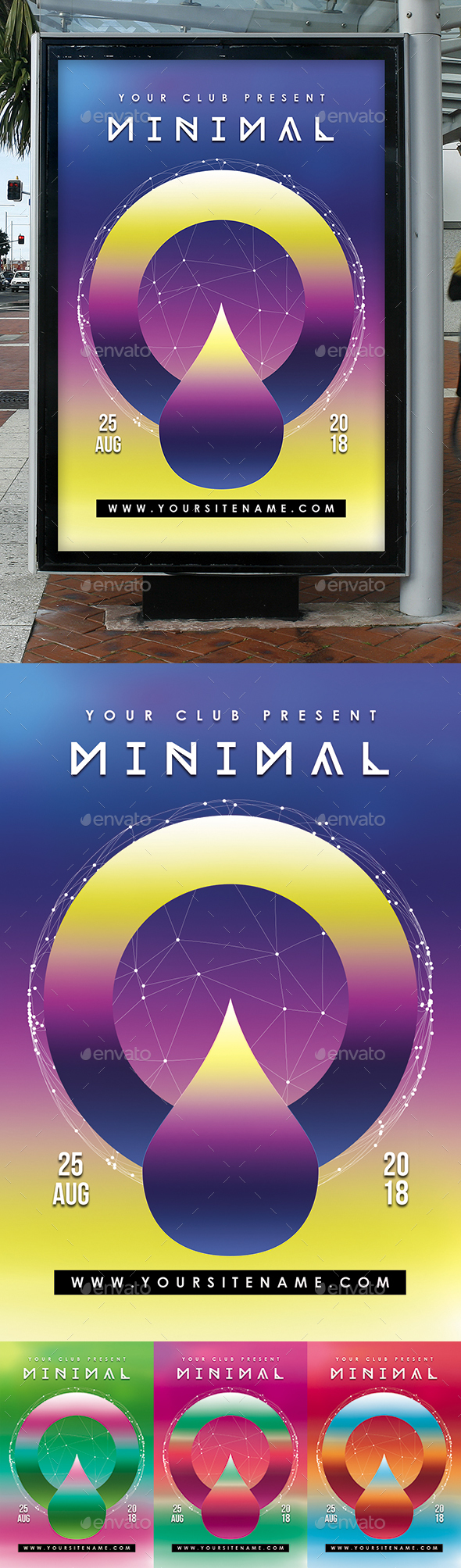 Abstract Minimal Vibrant Flyer Template - Clubs & Parties Events