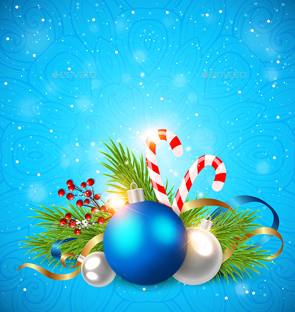 GraphicRiver Decorations on a Blue Background 21121177 GraphicRiver Decorations on a Blue Background 21121177