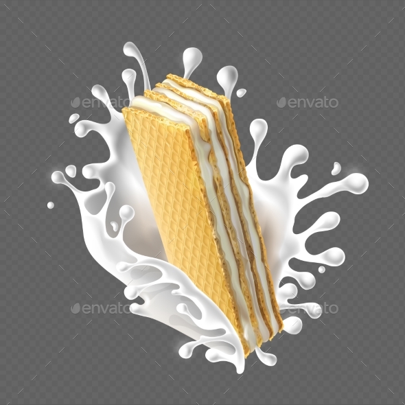 GraphicRiver Rectangular Crispy Wafers with Cream Filling 21121236