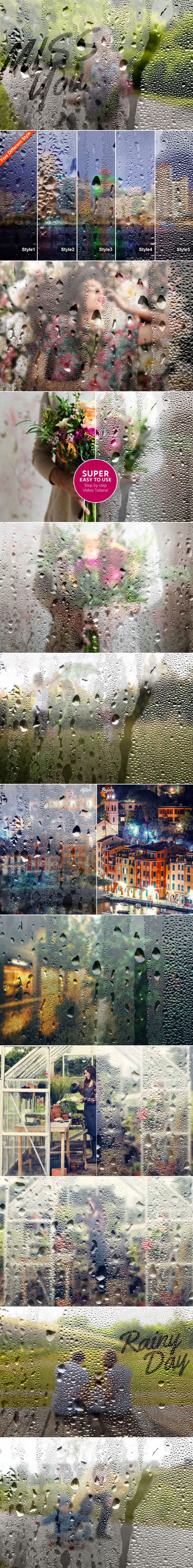 Foggy Rainy Window Photoshop Action - Photo Effects Actions