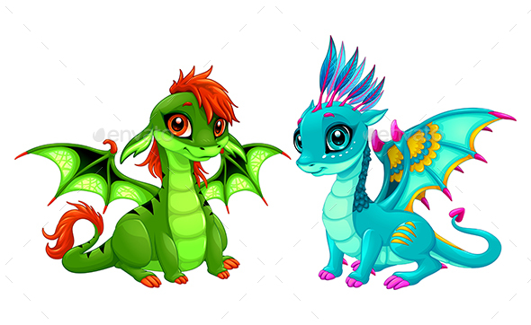 GraphicRiver Baby Dragons 21121431