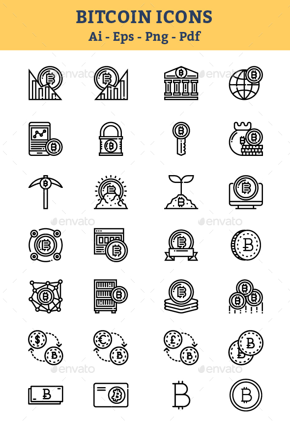 Cryptocurrency & Blockchain Icons - Icons