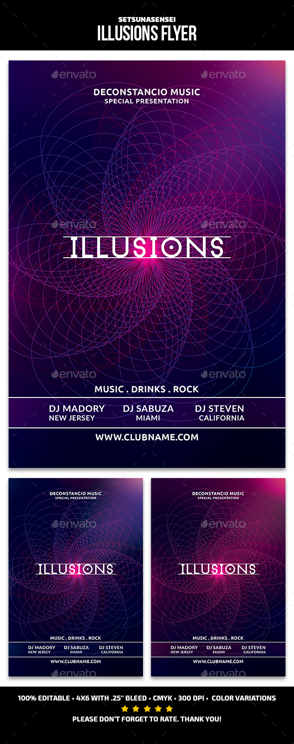 Illusions Flyer - Clubs & Parties Events