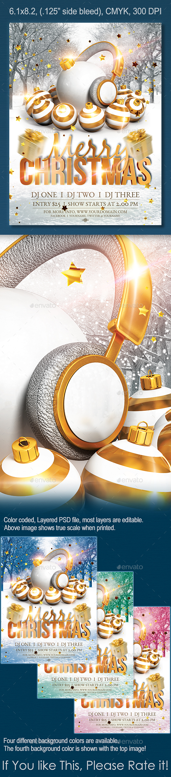Merry Christmas Flyer - Clubs & Parties Events