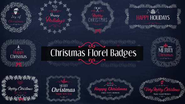Christmas Floral Badges