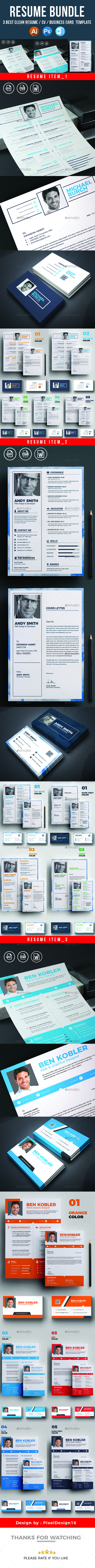 GraphicRiver Resume Bundle 3 in 1 21123581 GraphicRiver Resume Bundle 3 in 1 21123581