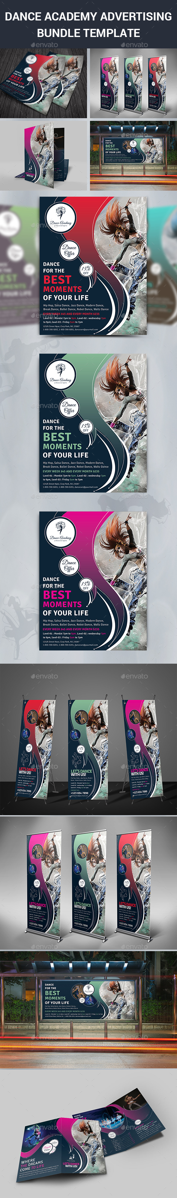 Dance Academy Advertising Bundle Template - Signage Print Templates