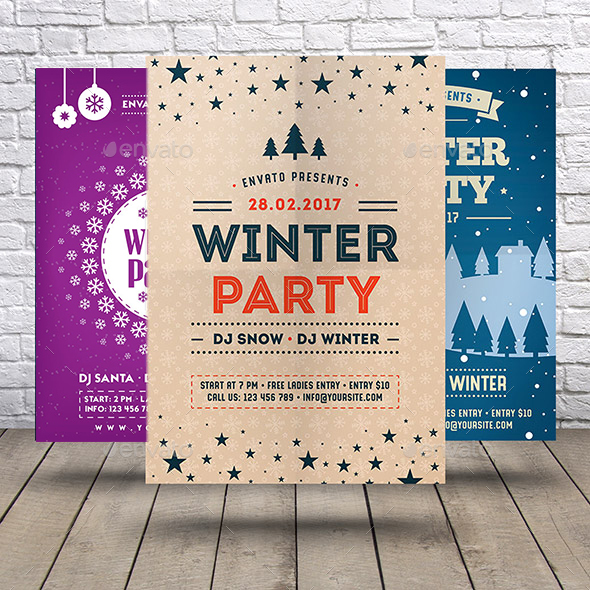 GraphicRiver Winter Party Flyer Bundle 21108062 GraphicRiver Winter Party Flyer Bundle 21108062