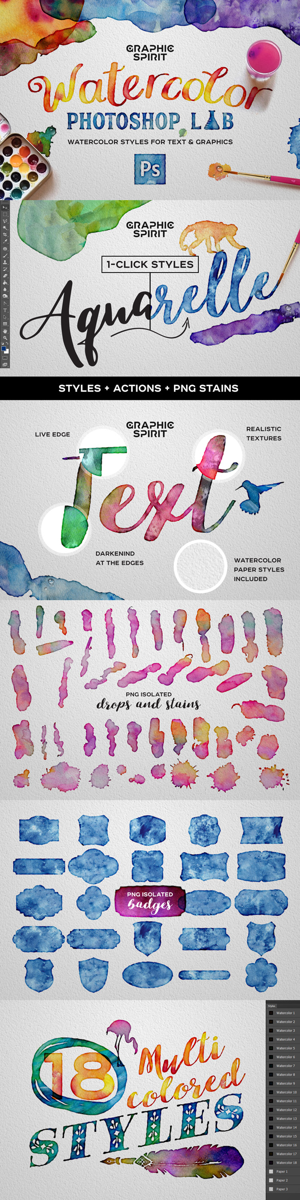 GraphicRiver Watercolor Photoshop Styles & Extras 21124670 GraphicRiver Watercolor Photoshop Styles & Extras 21124670