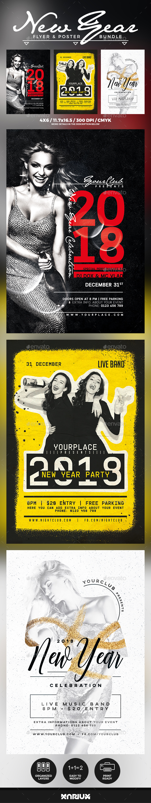 New Year Flyer & Poster Bundle - Events Flyers