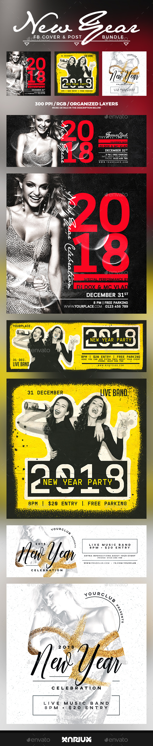 GraphicRiver New Year Facebook Cover Bundle 21124842 GraphicRiver New Year Facebook Cover Bundle 21124842