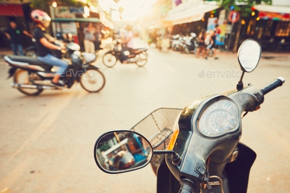 Siem Reap city at the sunset - Stock Photo - Images