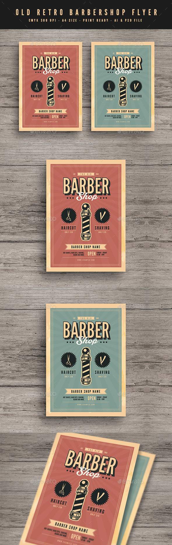 GraphicRiver Old Retro Barbershop Flyer 21125134 GraphicRiver Old Retro Barbershop Flyer 21125134