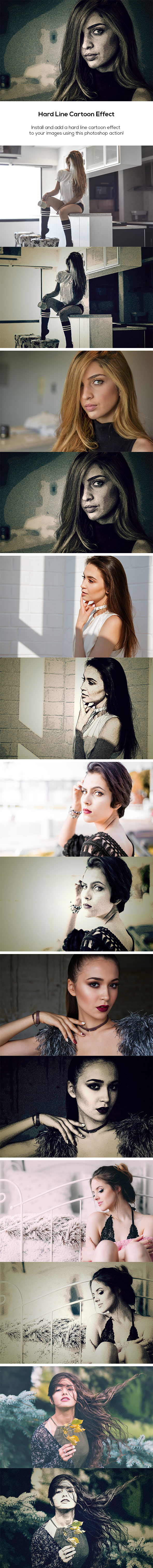 Hard Line Cartoon Effect - Photo Effects Actions