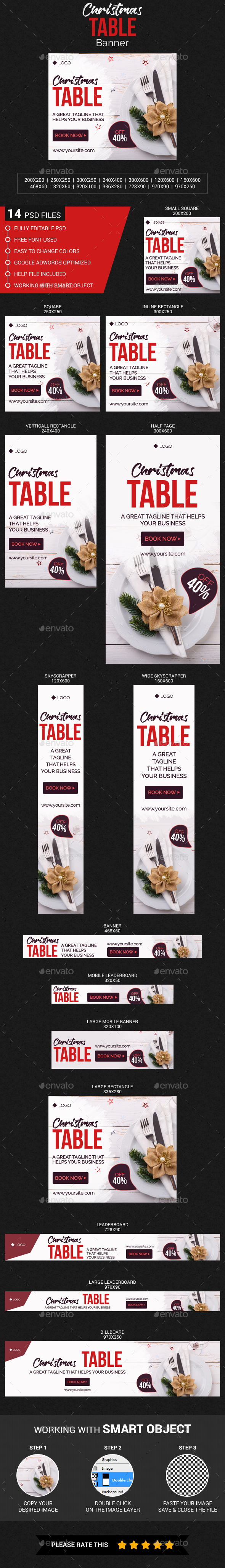 GraphicRiver Christmas Table Banner 21125317 GraphicRiver Christmas Table Banner 21125317