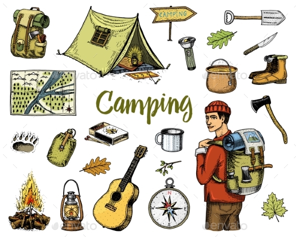 Camping Equipment Set - Sports/Activity Conceptual