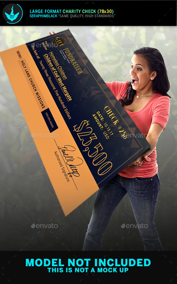 Art Deco Large Format Charity Check Template - Miscellaneous Print Templates