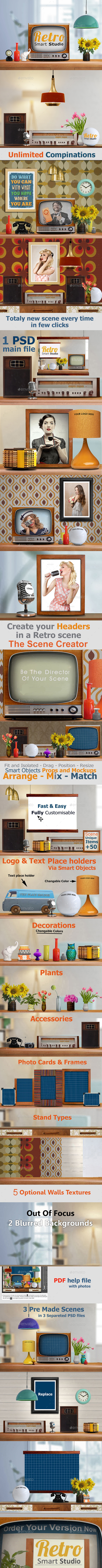 Retro Smart Studio-Scene Generator - Hero Images Graphics