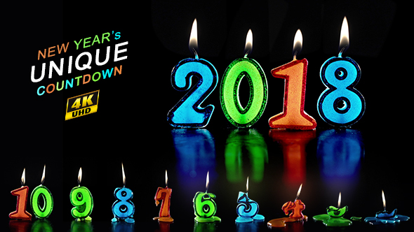 New Year Countdown Candles 2018