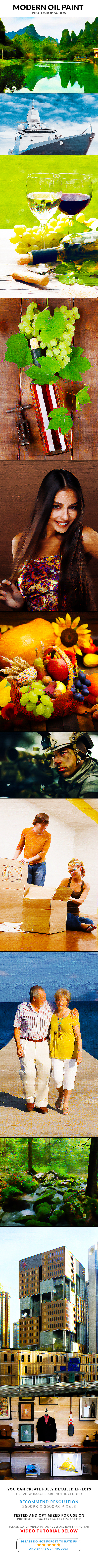 Modern Oil Paint Photoshop Action - Photo Effects Actions