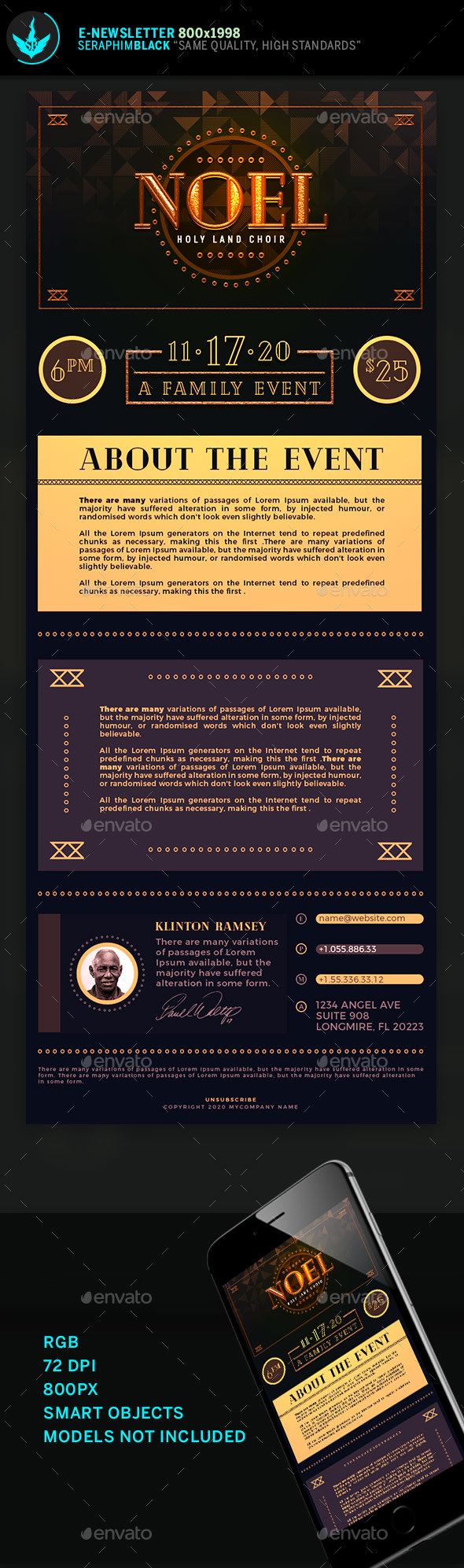 Noel Christmas Gala E-Newsletter Template - E-newsletters Web Elements