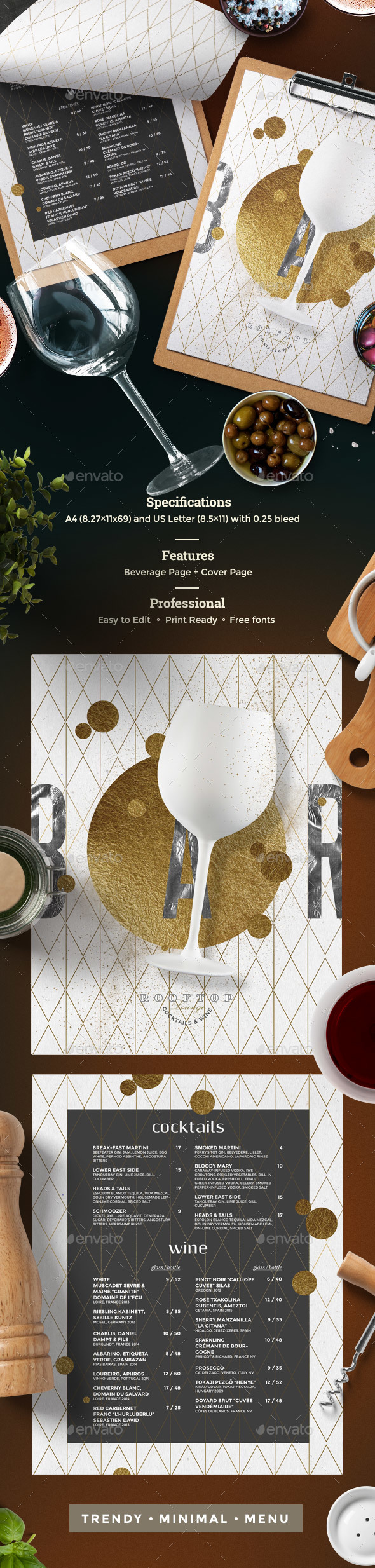 Drinks Menu - Food Menus Print Templates