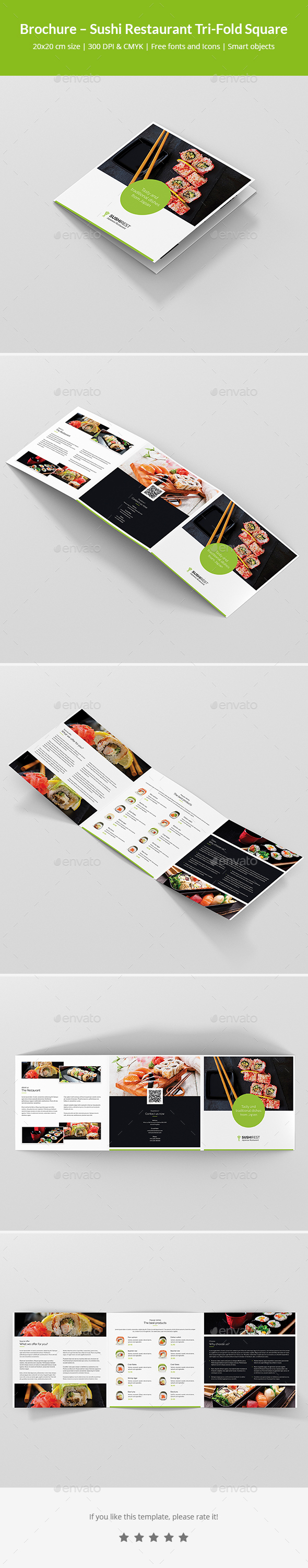 GraphicRiver Brochure Sushi Restaurant Tri-Fold Square 21127444 GraphicRiver Brochure Sushi Restaurant Tri-Fold Square 21127444