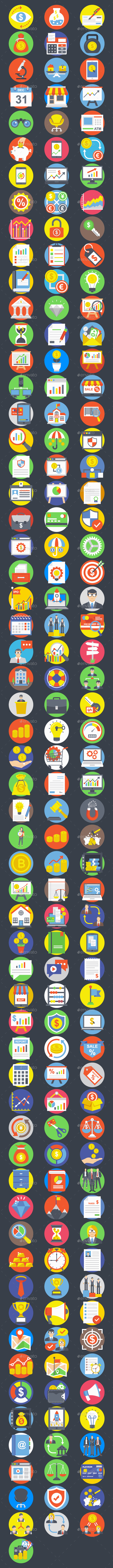 GraphicRiver 175 Flat Business Icons Set 21127599 GraphicRiver 175 Flat Business Icons Set 21127599