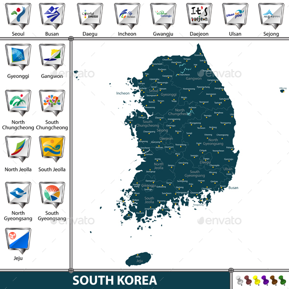 GraphicRiver Map of South Korea 21128548