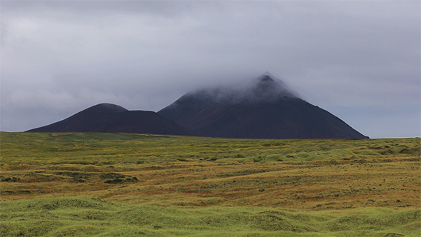 Icelandic Landscape With a Mountain