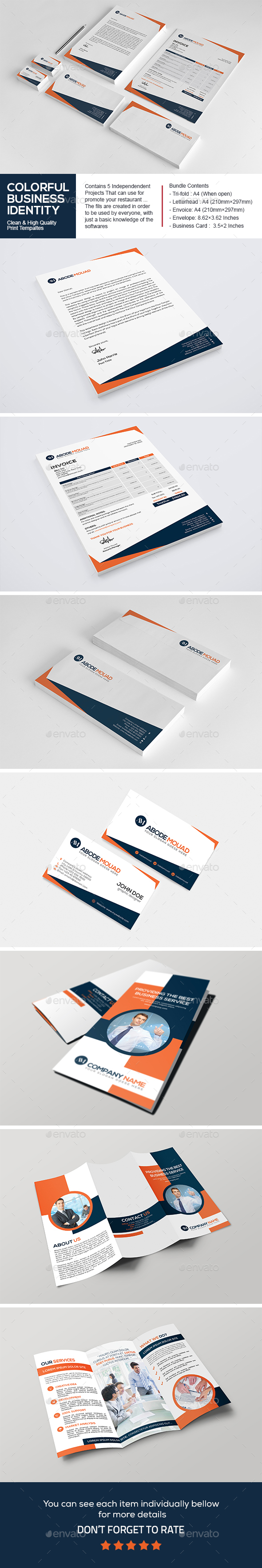 Colorful Business Identity Bundle - Stationery Print Templates
