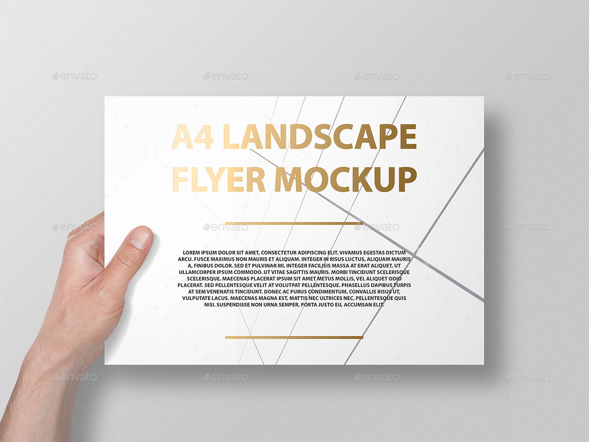 Download A4 Landscape Flyer Poster Mockup Foil Stamping Edition By Professorinc