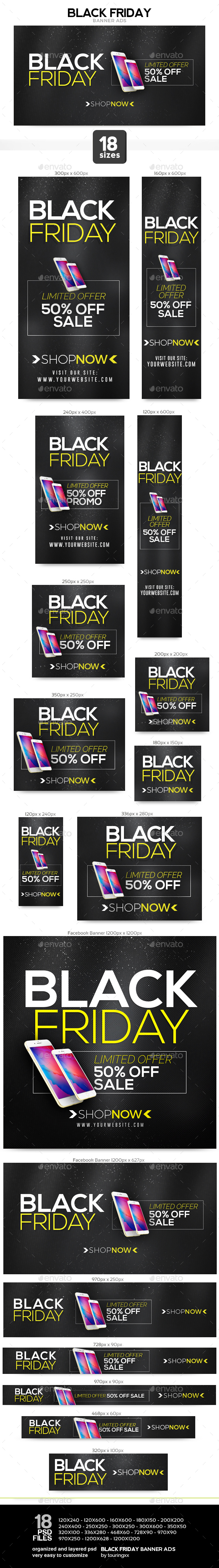 Black Friday Banner Ads - Banners & Ads Web Elements