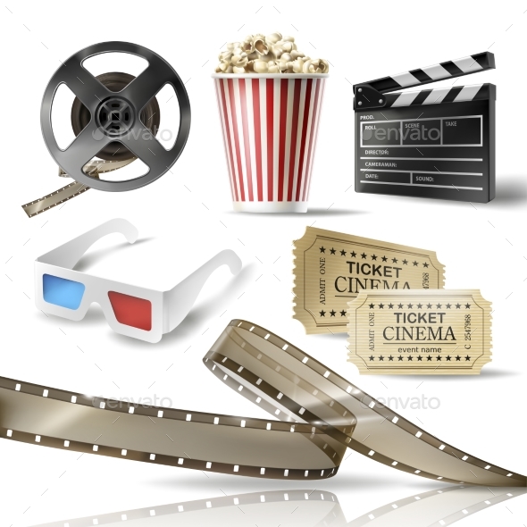 GraphicRiver Cinema Set of 3D Realistic Objects 21130446