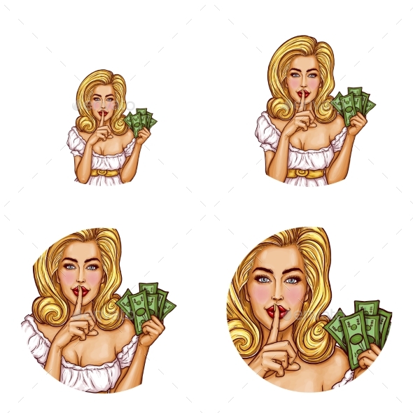 Pop Art Round Avatar Icons - Web Technology
