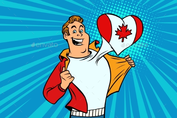 GraphicRiver Canada Patriot Male Sports Fan Flag Heart 21130521