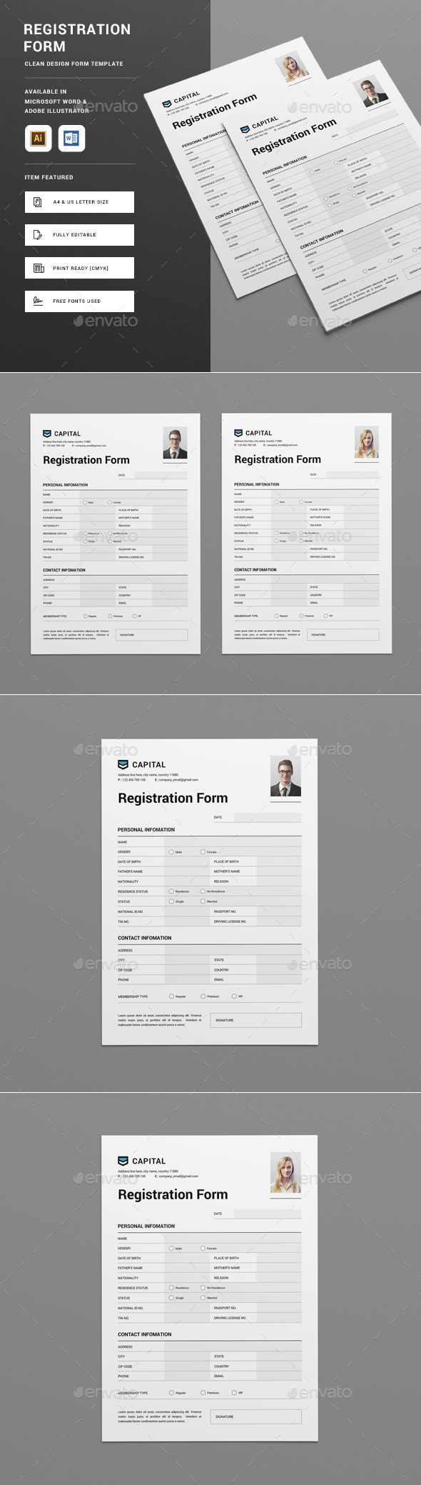 Registration Form - Miscellaneous Print Templates