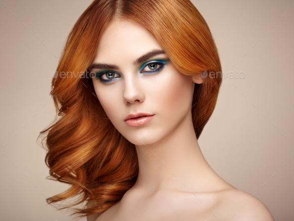 Portrait of beautiful sensual woman with elegant hairstyle - Stock Photo - Images