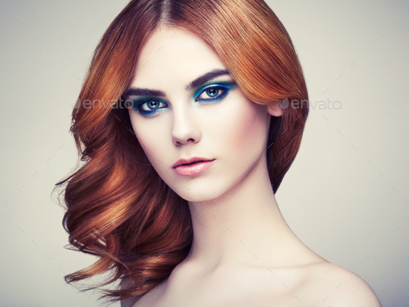 Portrait of beautiful sensual woman with elegant hairstyle - Stock Photo - Images